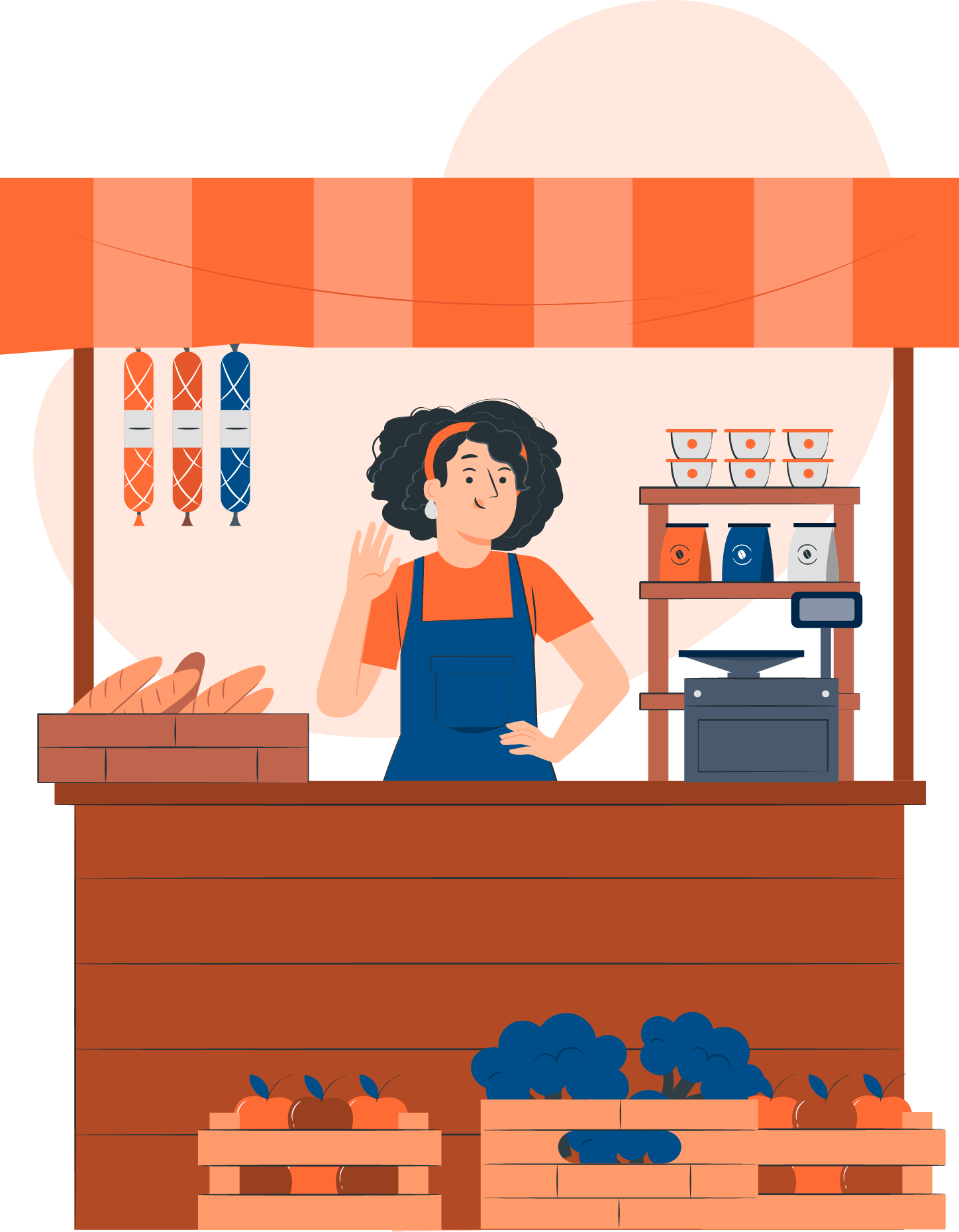 Small business owner at her market stall
